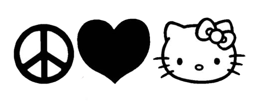 Peace Love Hello Kitty Sticker [peace-love-hello-kitty] - $3.00